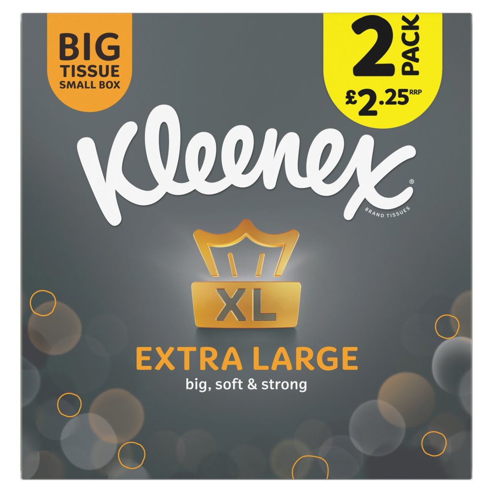 Kleenex Extra Large Tissues Compact Twin Pack £2.25 PMP (2pk × 6 × 1)