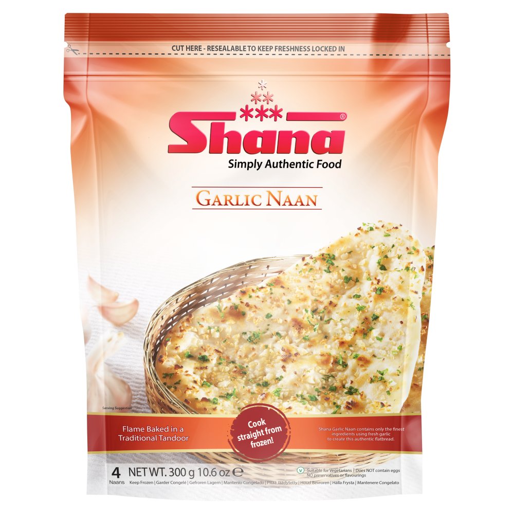 Shana Garlic Naan (300g × 12)