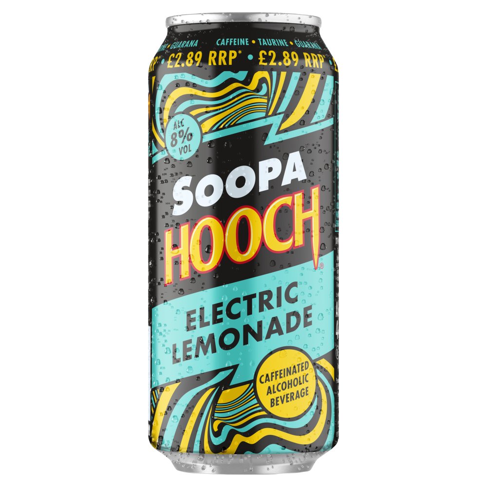 Soopa Hooch Electric Lemonade Caffeinated Alcoholic Beverage 440ml (440ml × 8 × 1)