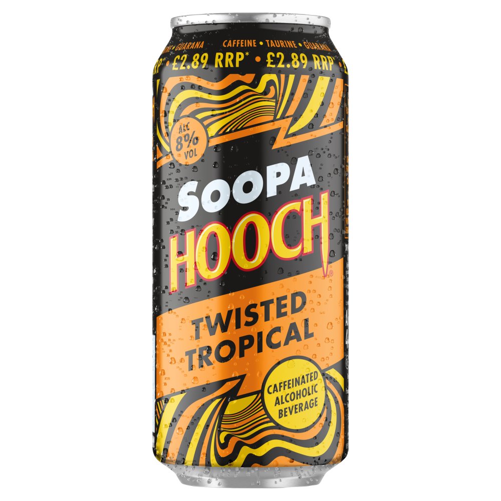 Soopa Hooch Twisted Tropical Caffeinated Alcoholic Beverage 440ml (440ml × 8 × 1)