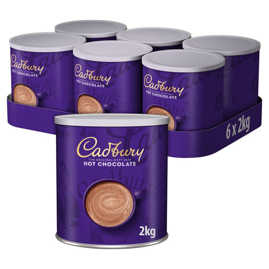 Cadbury Original Drinking Hot Chocolate Large Tub 2KG (2Kg × 6)