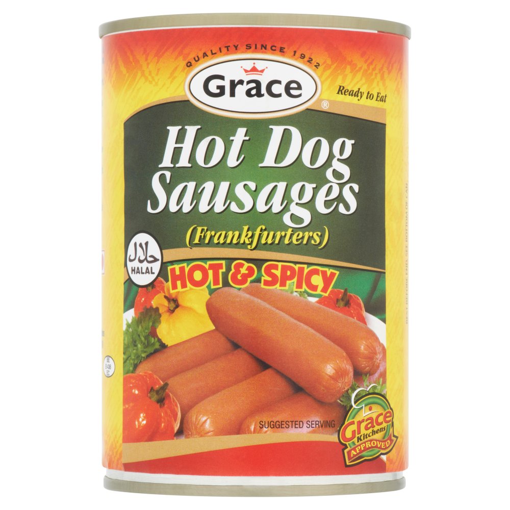 Grace Hot Dog Sausages (Frankfurters) Hot & Spicy (400g × 12 × 1)