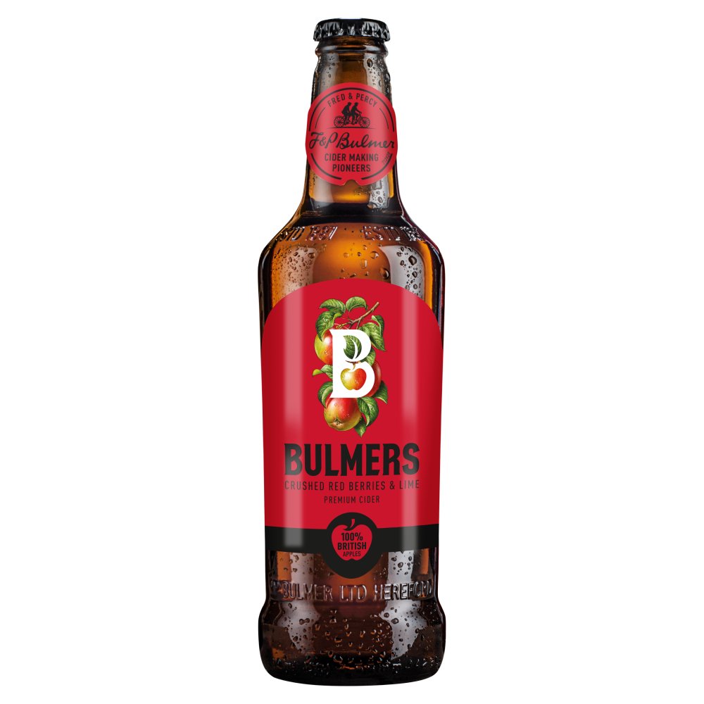 Bulmers Crushed Red Berries & Lime Cider Bottle 500ml (500ml × 12 × 1)