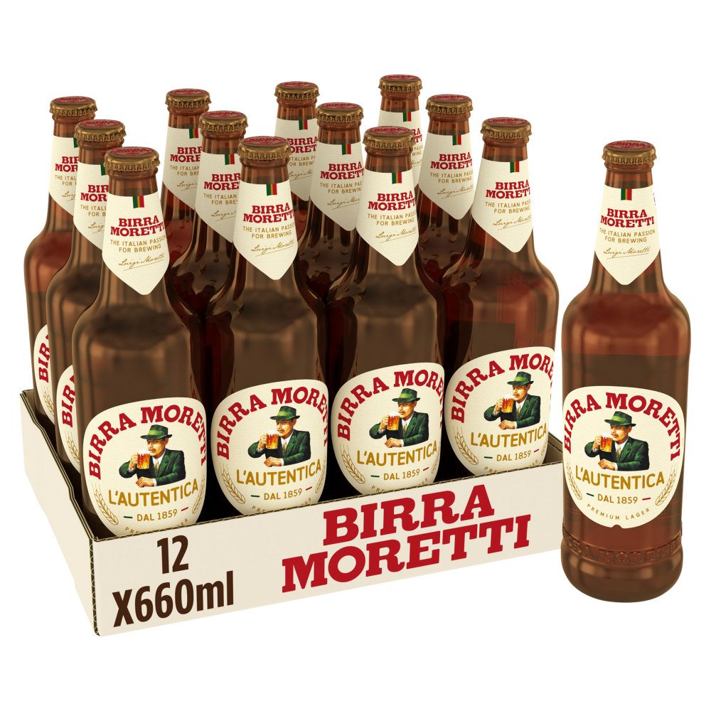 Birra Moretti Premium Lager Beer Bottle 660ml (660ml Nrb × 12 × 1)