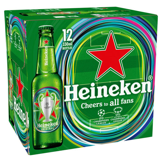 Heineken Premium Lager Beer Bottle 12x330ml (330ml Nrb × 1)