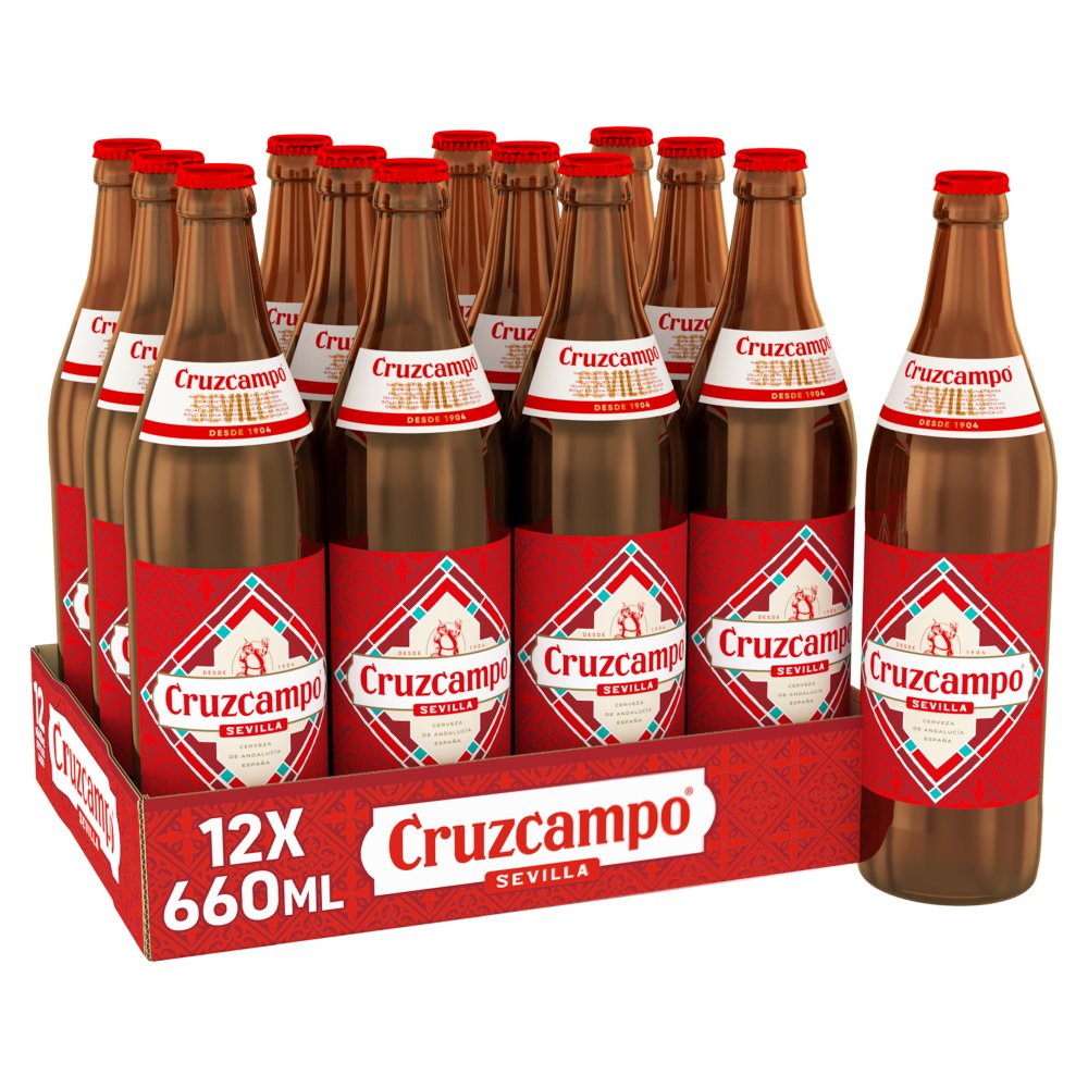 Cruzcampo Sevilla Lager Beer Bottle 660ml (660ml × 12 × 1)