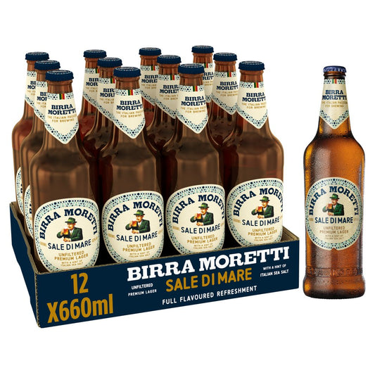 Birra Moretti Sale Di Mare Unfiltered Lager Beer Bottle 660ml (660ml × 12 × 1)