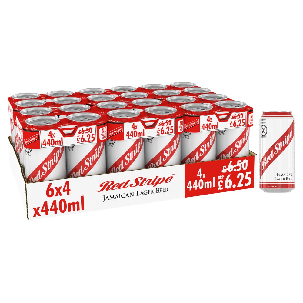 Red Stripe Jamaican Lager Beer (440ml × 6 × 1)