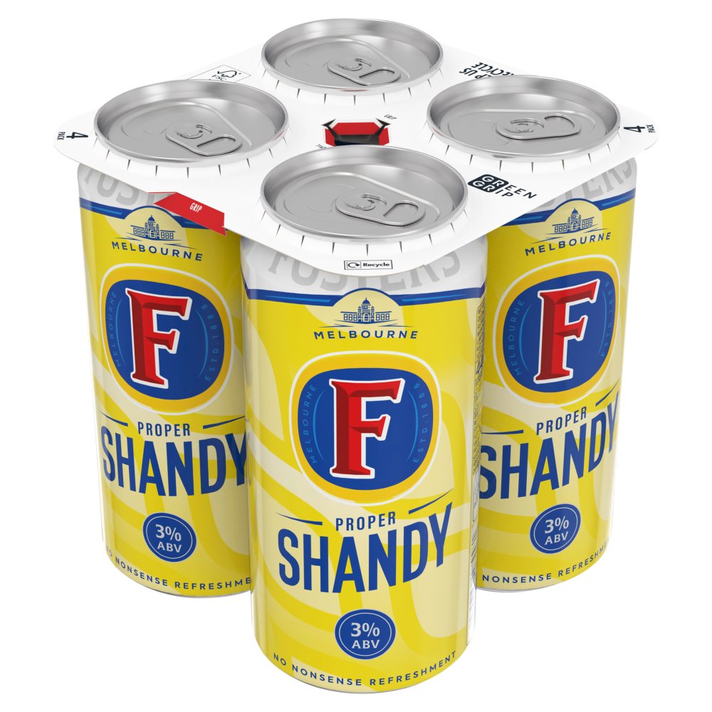 Fosters Proper Lager Shandy Beer Can (440ml × 6 × 1)