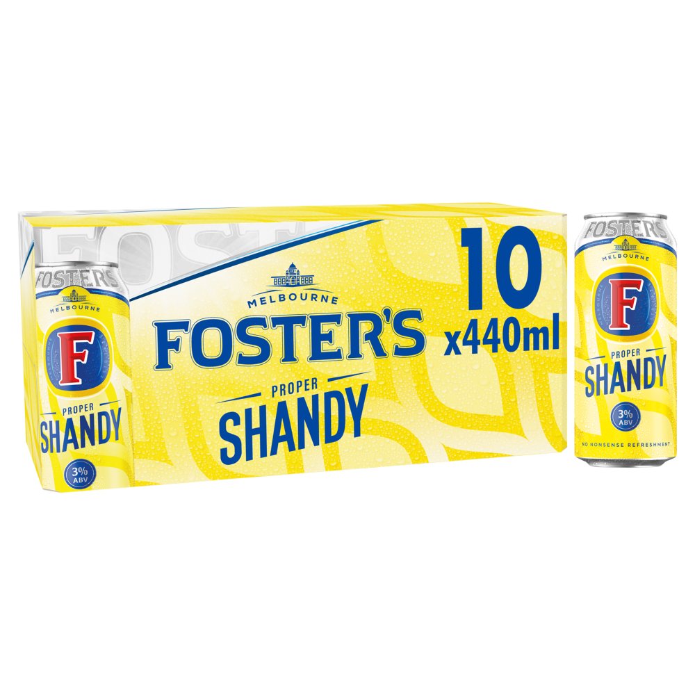 Fosters Proper Lager Shandy Beer Can (440ml × 2 × 1)