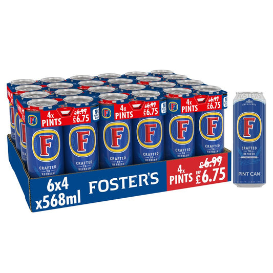 Foster's Lager Beer Pint Can  (568ml × 6 × 1)