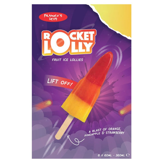 Franco's Ices Rocket Lolly Fruit Ice Lollies (6pk × 8)