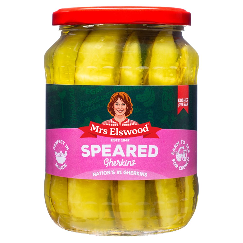 Mrs Elswood Speared Gherkins (670g × 6 × 1)