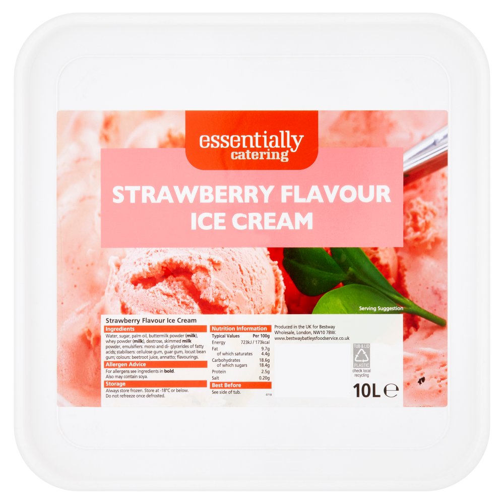 Essentially Catering Strawberry Flavour Ice Cream (10Ltr × 2)