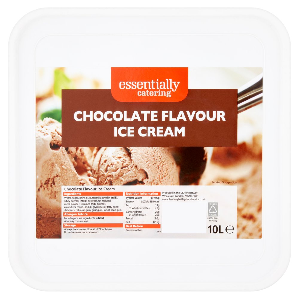 Essentially Catering Chocolate Flavour Ice Cream (10Ltr × 2)