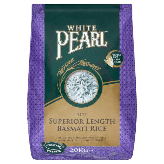 White Pearl 1121 Superior Length Basmati Rice (20Kg × 1)