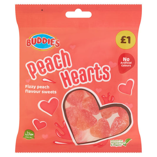 BUDDIES Peach Hearts (160g × 10 × 4)