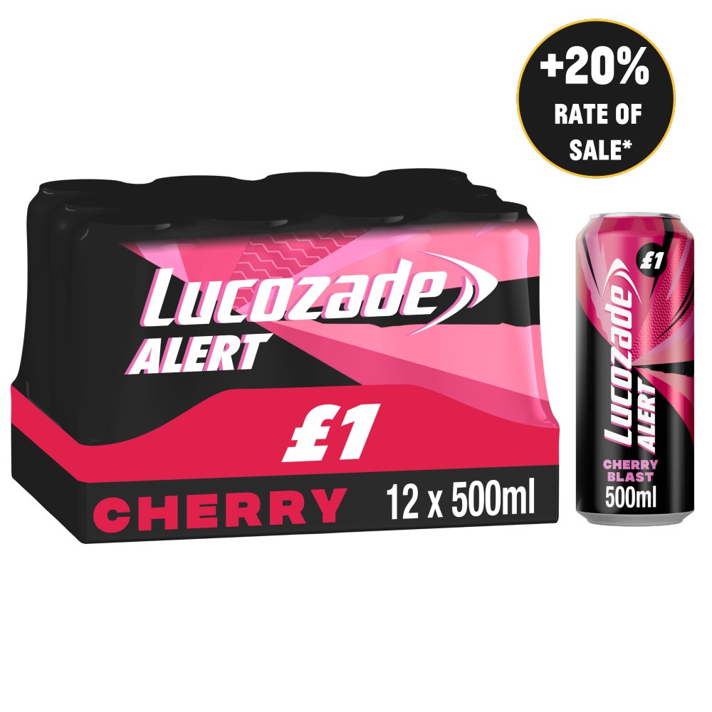 Lucozade Alert Cherry Blast Energy Drink  £1 PMP (500ml × 12 × 1)