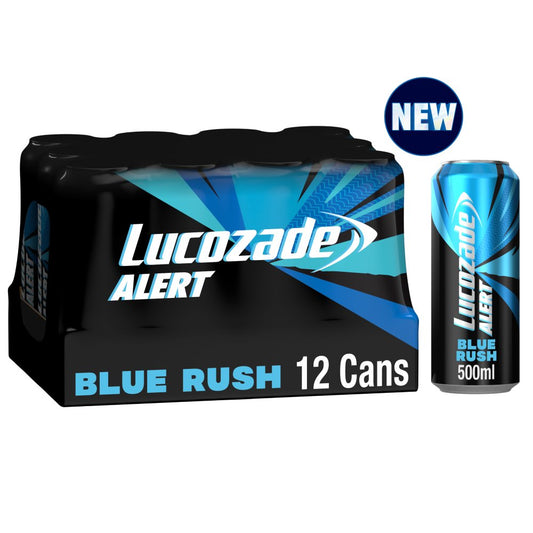 Lucozade Alert Energy Drink Blue Rush  PMP £1 (500ml × 12 × 1)