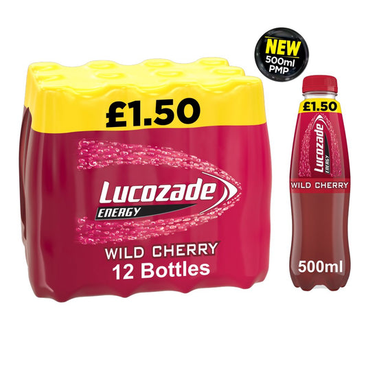 Lucozade Energy Drink Cherry  PMP £1.50 (500ml × 12 × 1)