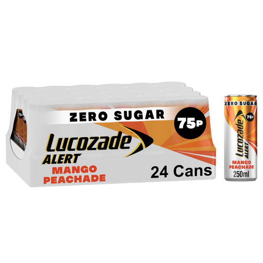 Lucozade Alert Zero Mango & Peach Caffeine Energy Drink  PMP 75p (250ml × 24 × 1)