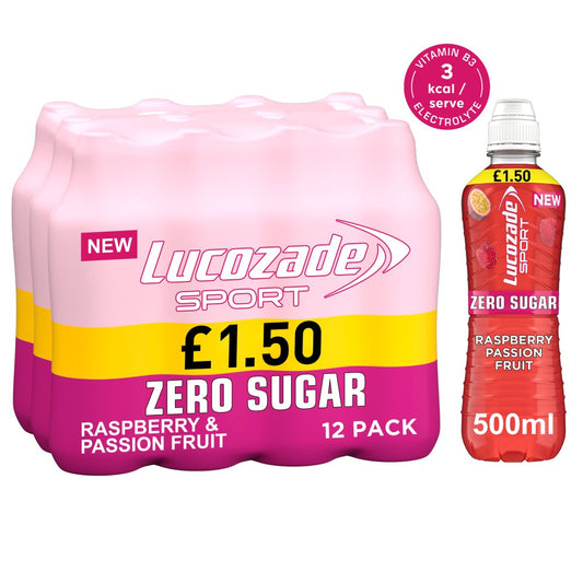 Lucozade Sport Drink Zero Sugar Raspberry & Passion Fruit  PMP £1.50