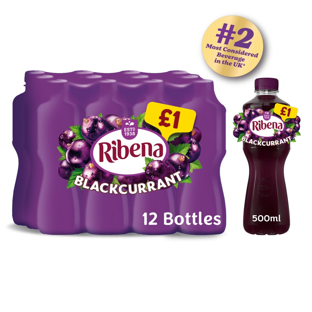 Ribena Blackcurrant Juice Drink  £1 PMP (500ml × 12 × 1)