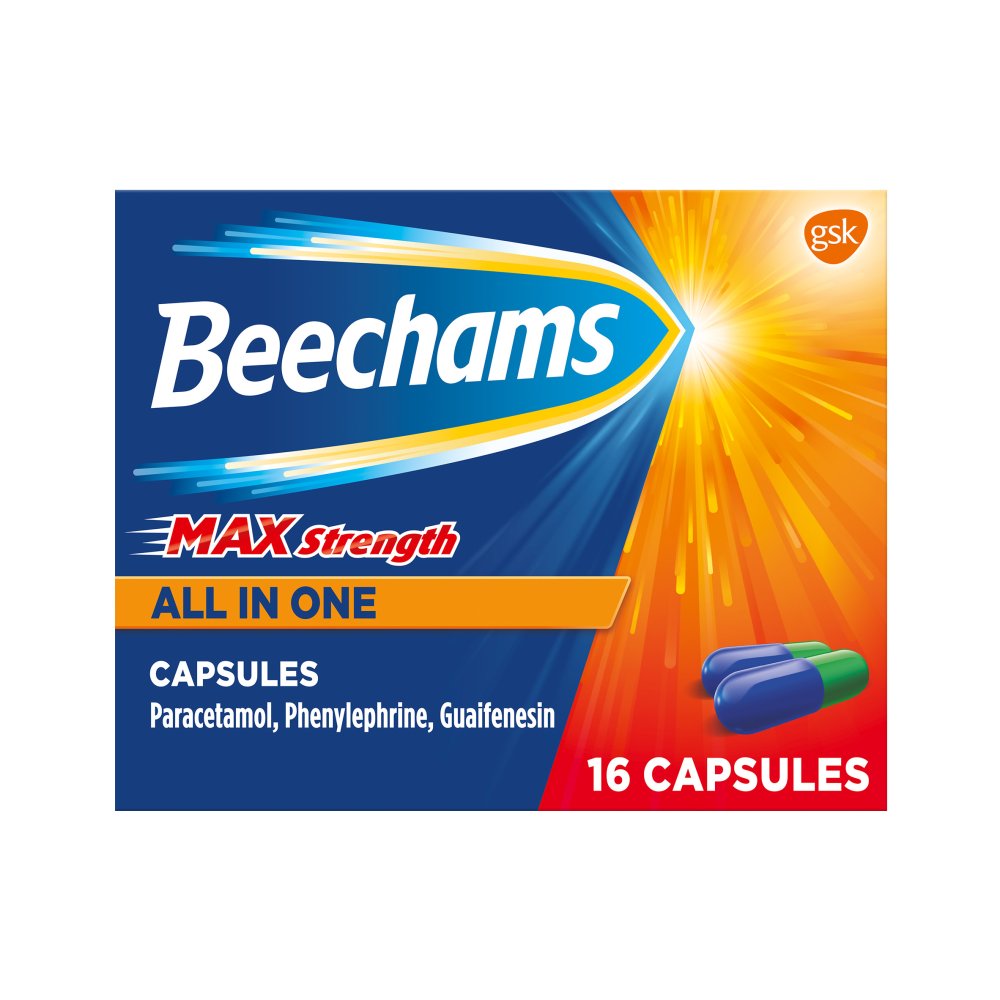 Beechams Max Strength All in One Cold and Flu Capsules 16s (16s × 6 × 1)