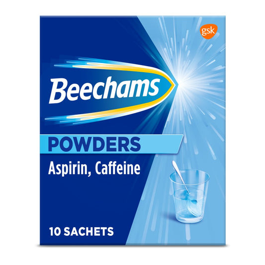 Beechams Cold & Flu Powders, Pain & Fever Relief, Aspirin & Caffeine, 10s (10s × 6 × 1)