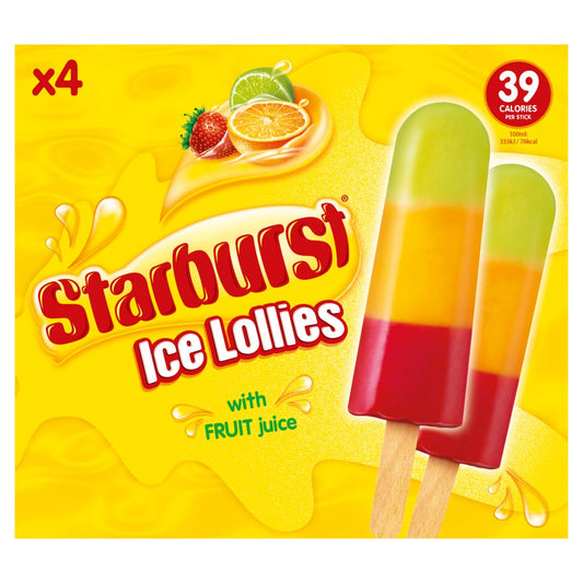 Starburst Ice Lollies with Fruit Juice (4pk × 10)