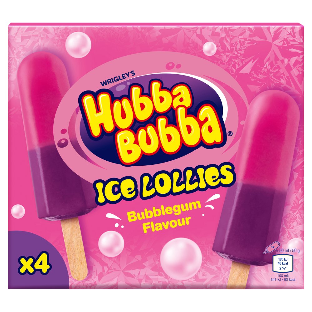 Hubba Bubba Bubblegum Ice Lollies (4pk × 10)