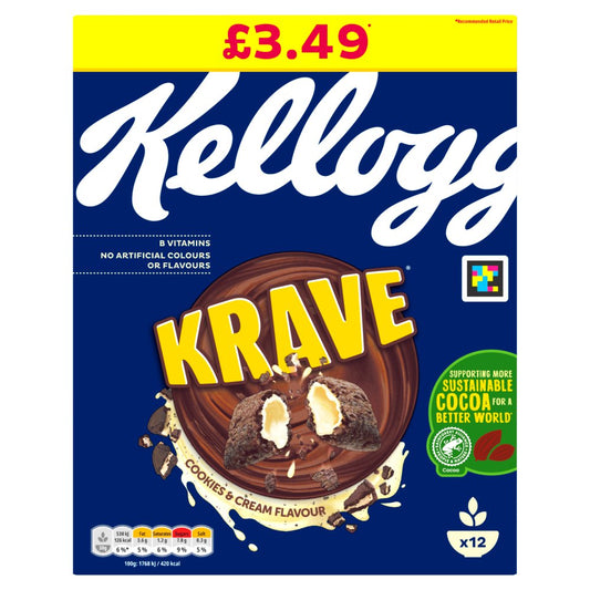 Kellogg's Krave Cookies & Cream Flavour (375g × 6 × 1)