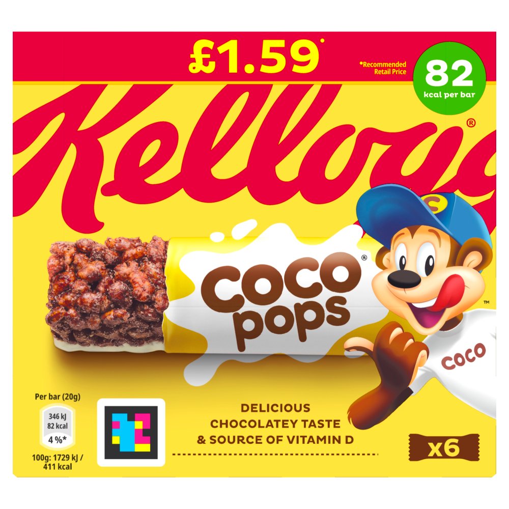 Kellogg's Coco Pops Cereal Bars 6x PMP £1.59 (120g × 14 × 1)