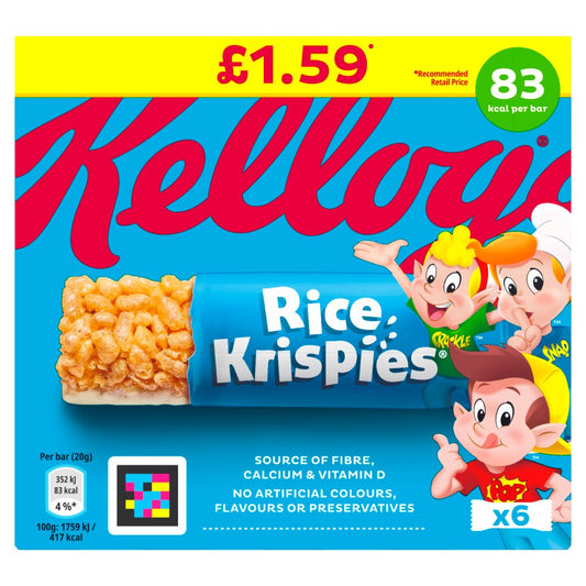 Kellogg's Rice Krispies Cereal Bars PMP £1.59 (120g × 14 × 1)