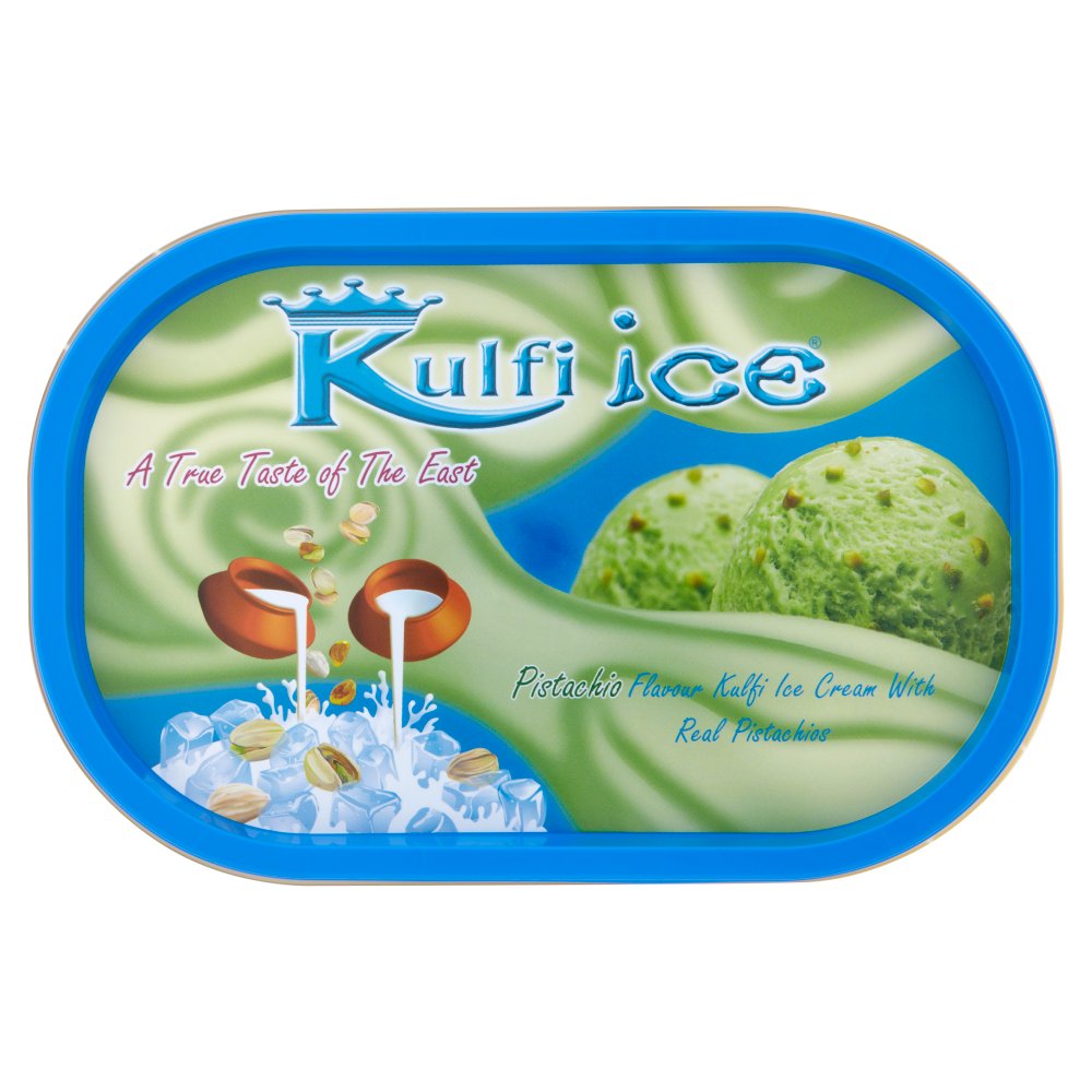 Kulfi Ice Pistachio Flavour Kulfi Ice Cream with Real Pistachios  (1Ltr × 8)