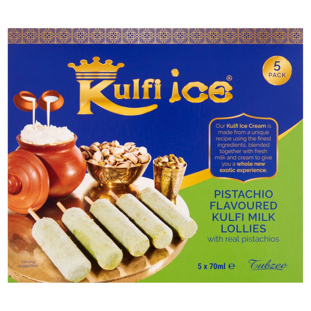 Kulfi Ice Pistachio Flavoured Kulfi Milk Lollies (70ml × 6)