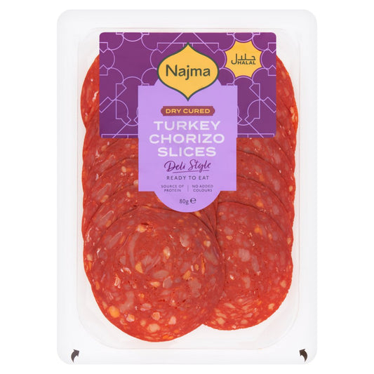 Najma Turkey Chorizo Slices (80g × 15)