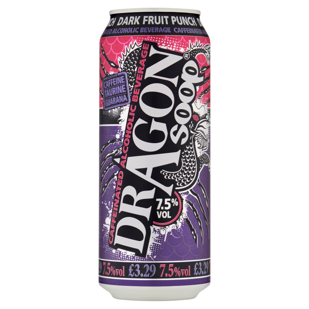 Dragon Soop Caffeinated Alcoholic Beverage Dark Fruit Punch 500ml (500ml × 8 × 1)