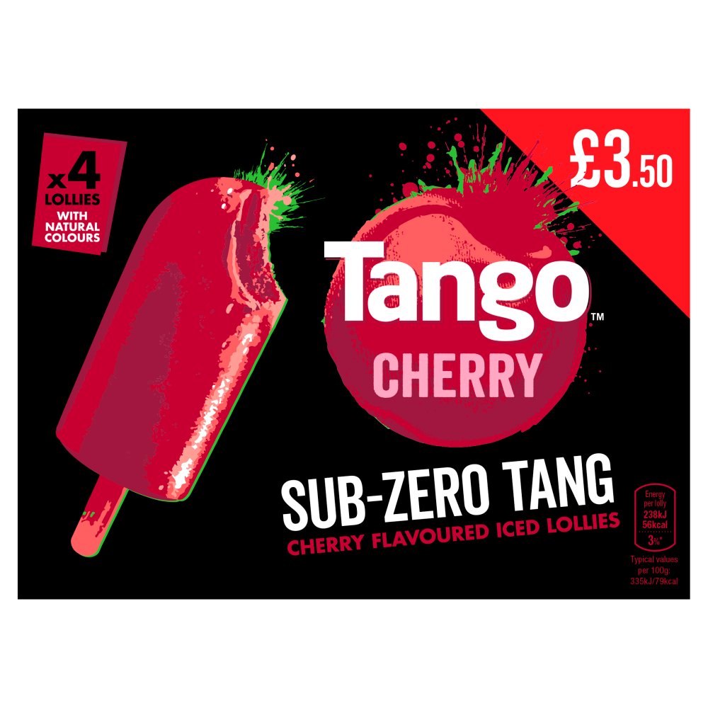 Tango Cherry Flavoured Iced Lollies (4pk × 12)