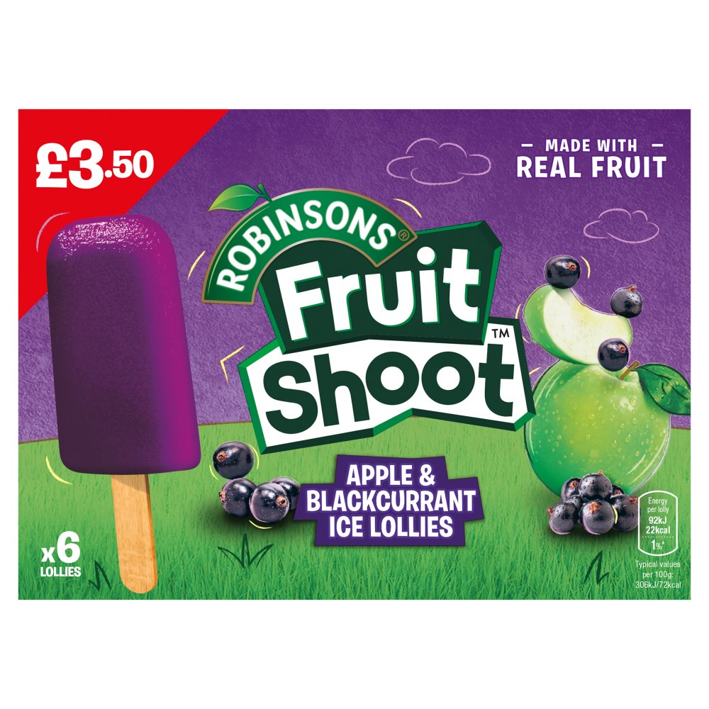 Robinsons Fruit Shoot Apple & Blackcurrant Ice Lollies (6pk × 12)