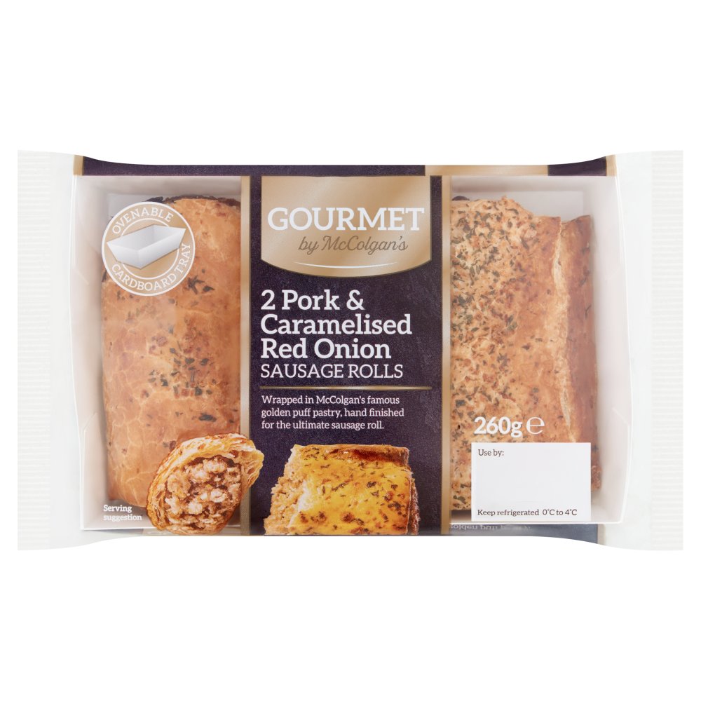 Gourmet by McColgan's Pork & Caramelised Red Onion Sausage Rolls (260g × 6)