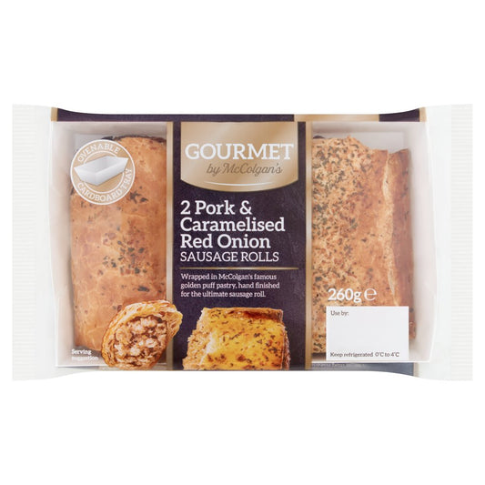 Gourmet by McColgan's Pork & Caramelised Red Onion Sausage Rolls (260g × 6)