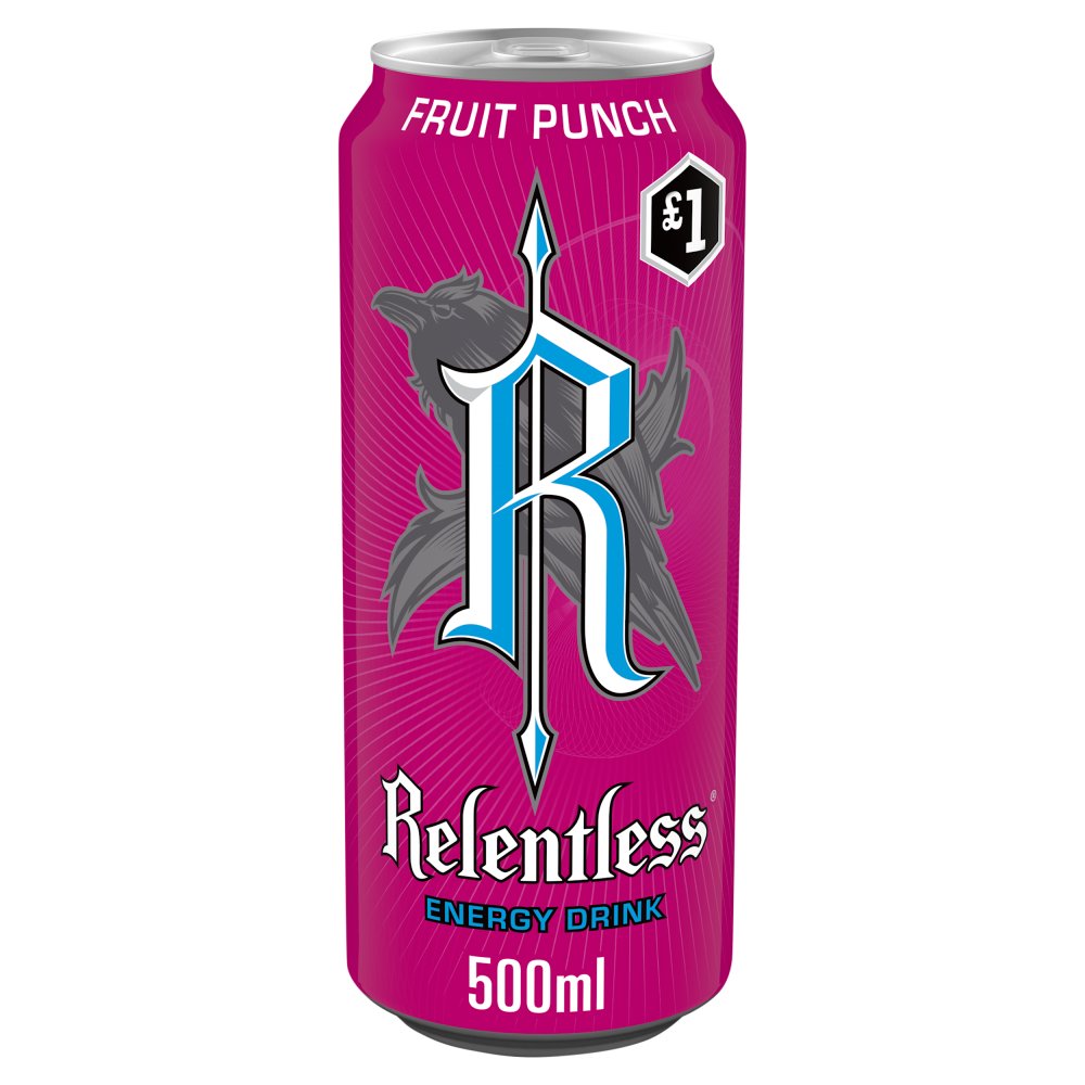 Relentless Fruit Punch Energy Drink  PMP £1 (500ml × 12 × 1)