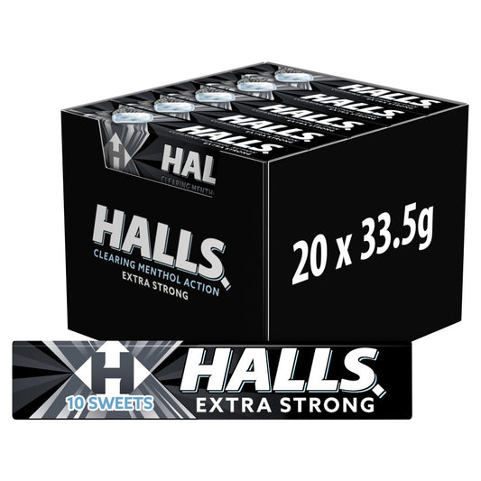 Halls Extra Strong Menthol Action Sweets (Std × 20 × 12)