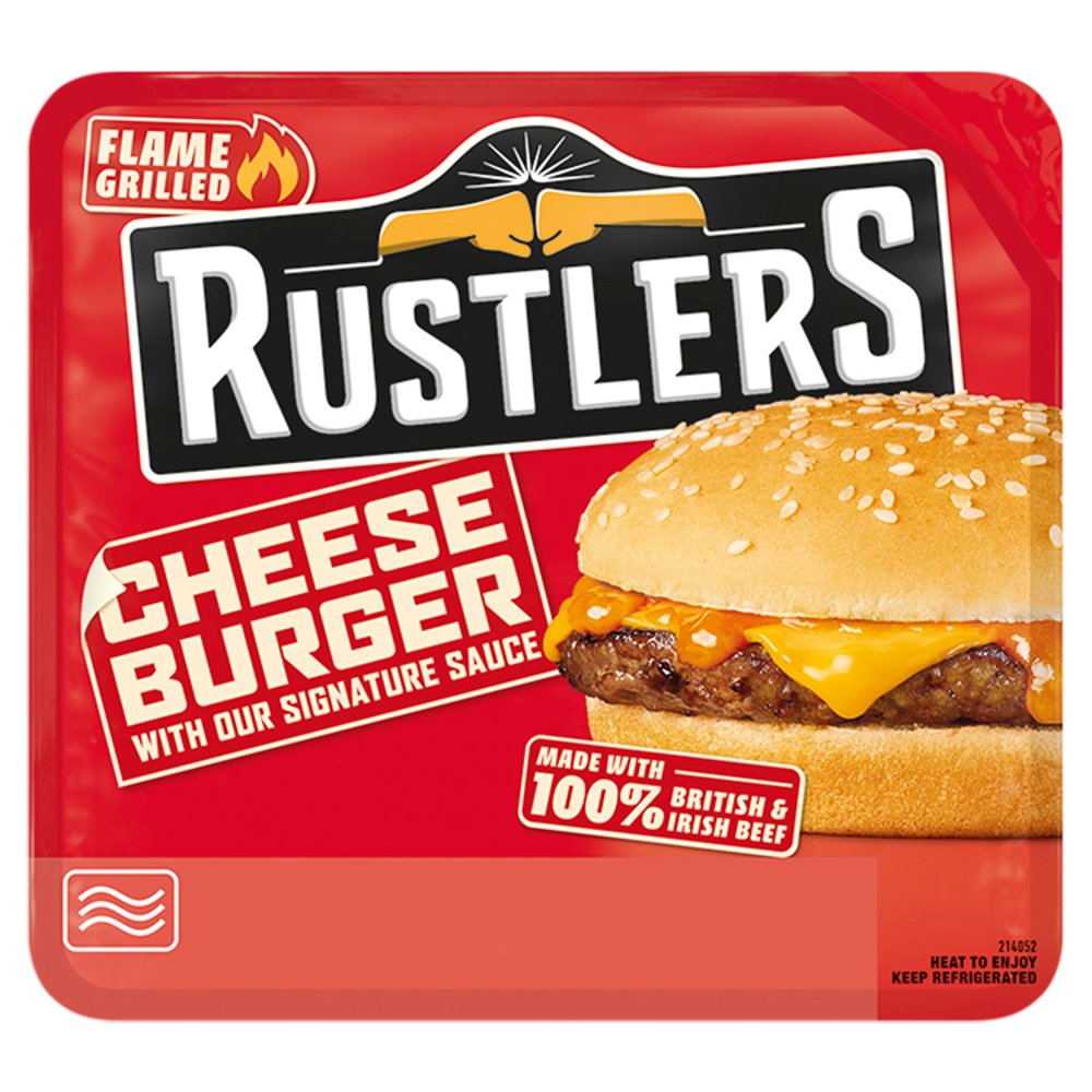 Rustlers Flame Grilled Cheese Burger (132g × 4)