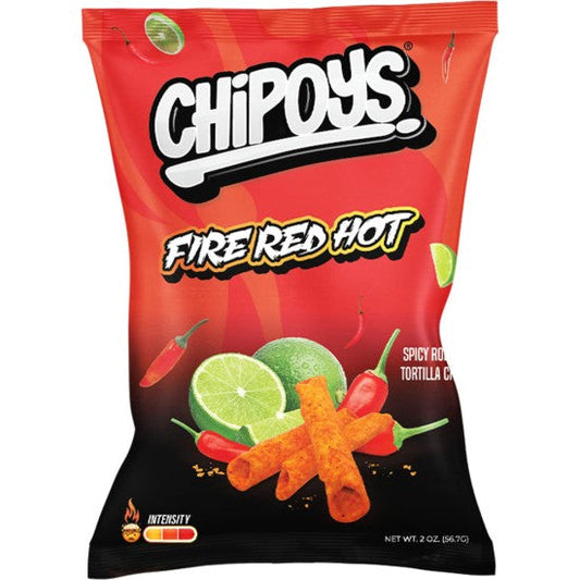 CHIPOYS FIRE RED HOT SPICY ROLLED TORTILLA CHIPS