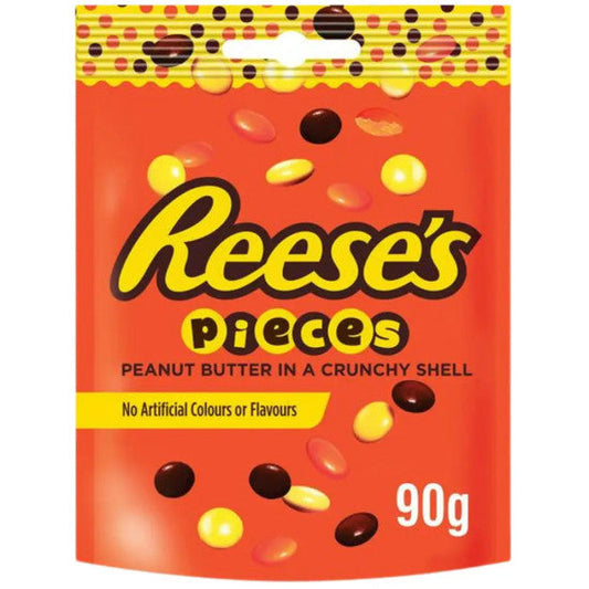 REESE'S PIECES PEANUT BUTTER CANDY IN A CRUNCHY SHELL PEG BAG