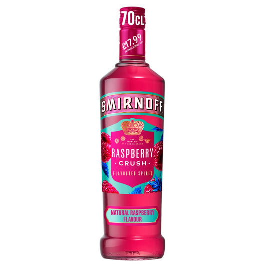 Smirnoff Raspberry Crush Vodka Based Flavoured Spirit Drink 35% vol 70cl PMP £17.99 (70Cl × 1)