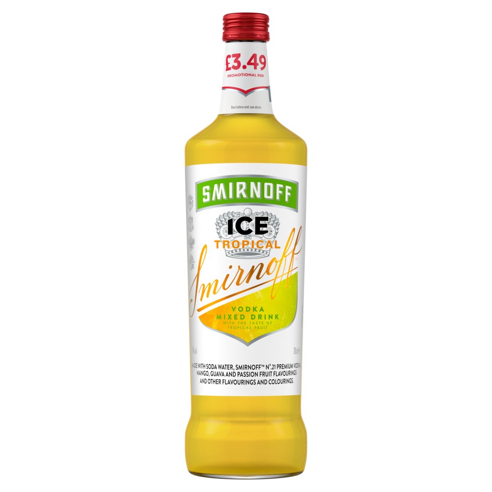 Smirnoff Ice Tropical 4% vol Ready To Drink Premix 70cl Bottle PMP £3.49 (70Cl × 6 × 1)