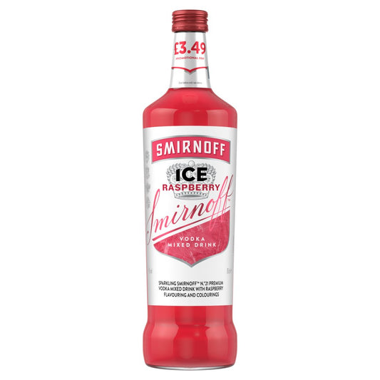 Smirnoff Ice Raspberry 4% vol Ready To Drink Premix 70cl Bottle PMP £3.49 (70Cl × 6 × 1)